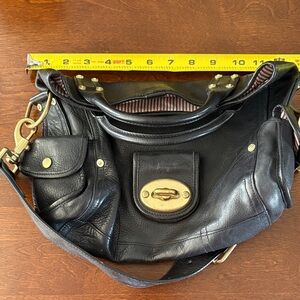 Mulberry Black Leather Shoulder Bag with Gold Hardware